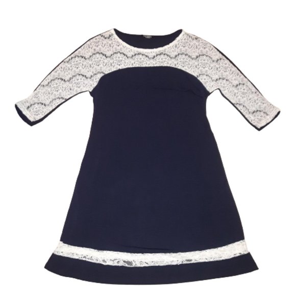 Cocoepps Dresses & Skirts - 💥$12💥 Cocoepps Navy & White Lace Midi Dress size L/XL